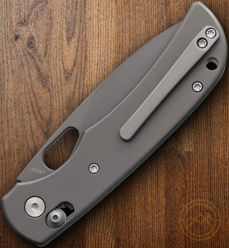 Miguron Knives Moyarl Folding Knife 3¼» 14C28N Steel Blade Gray Titanium Handle