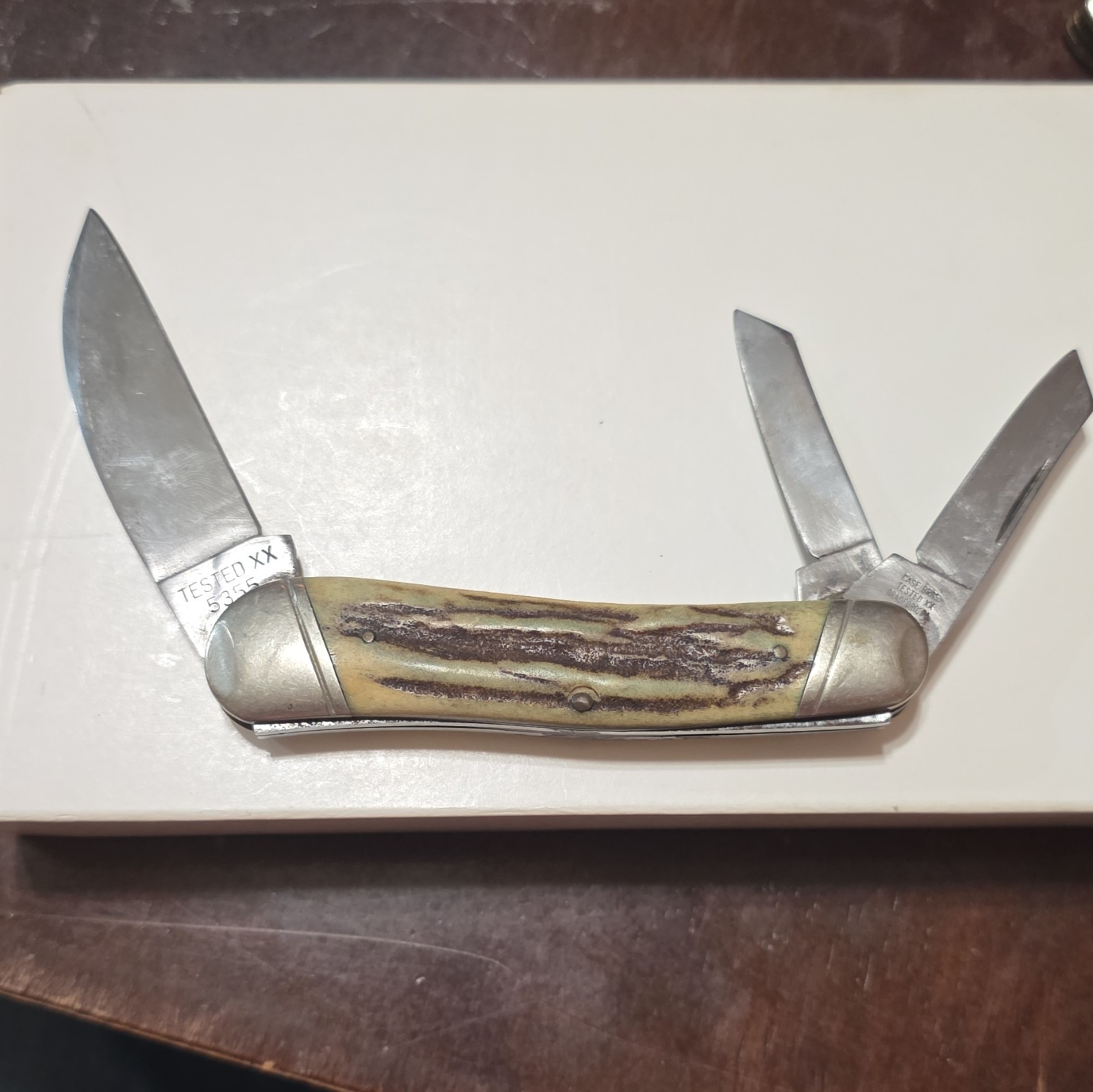Case 3-Blade Pocketknife Stag/Antler Handle Stainless Slipjoint Manual