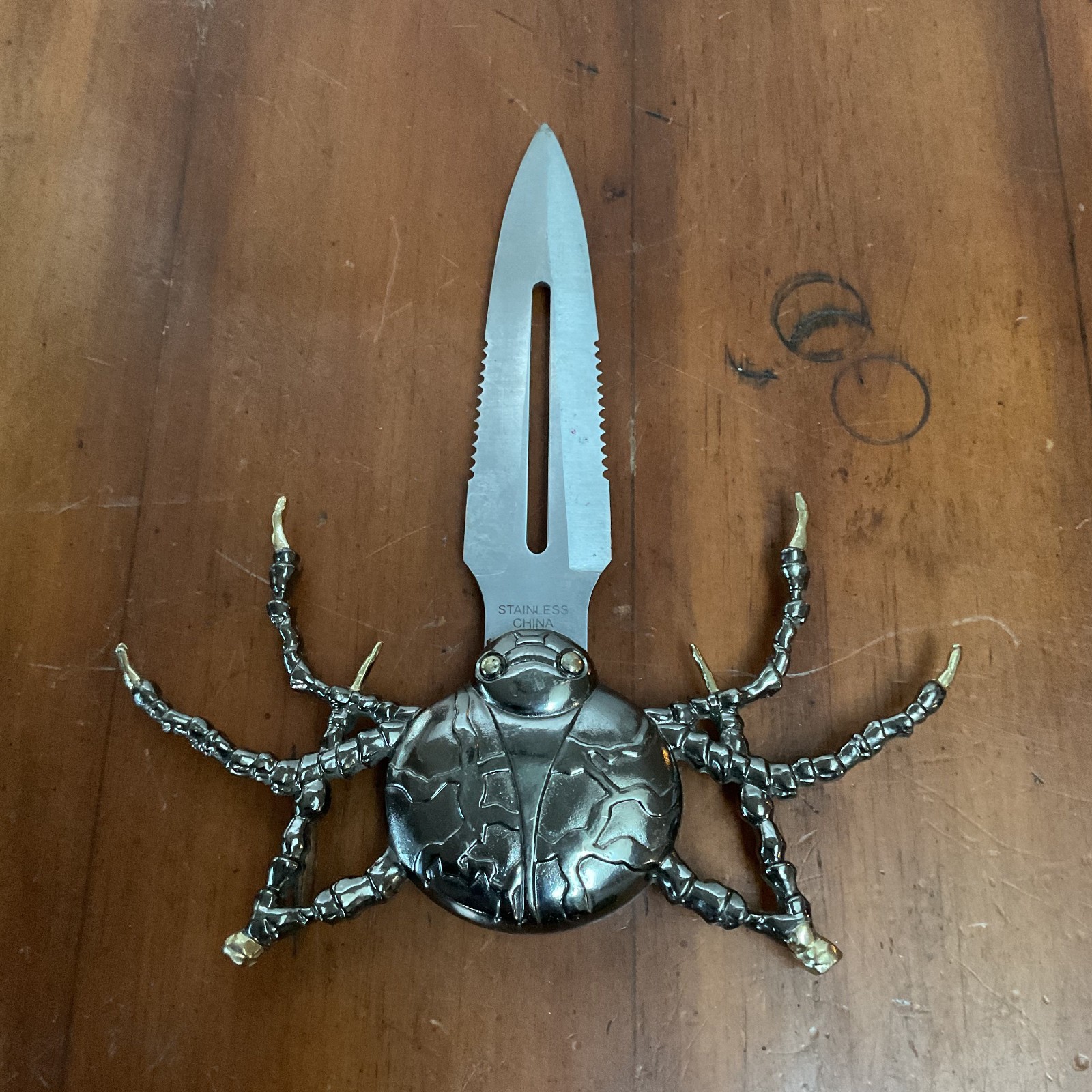 “Unicorn Brand” Decorative Fantasy Spider Knife 440 Stainless Steel Double Edge