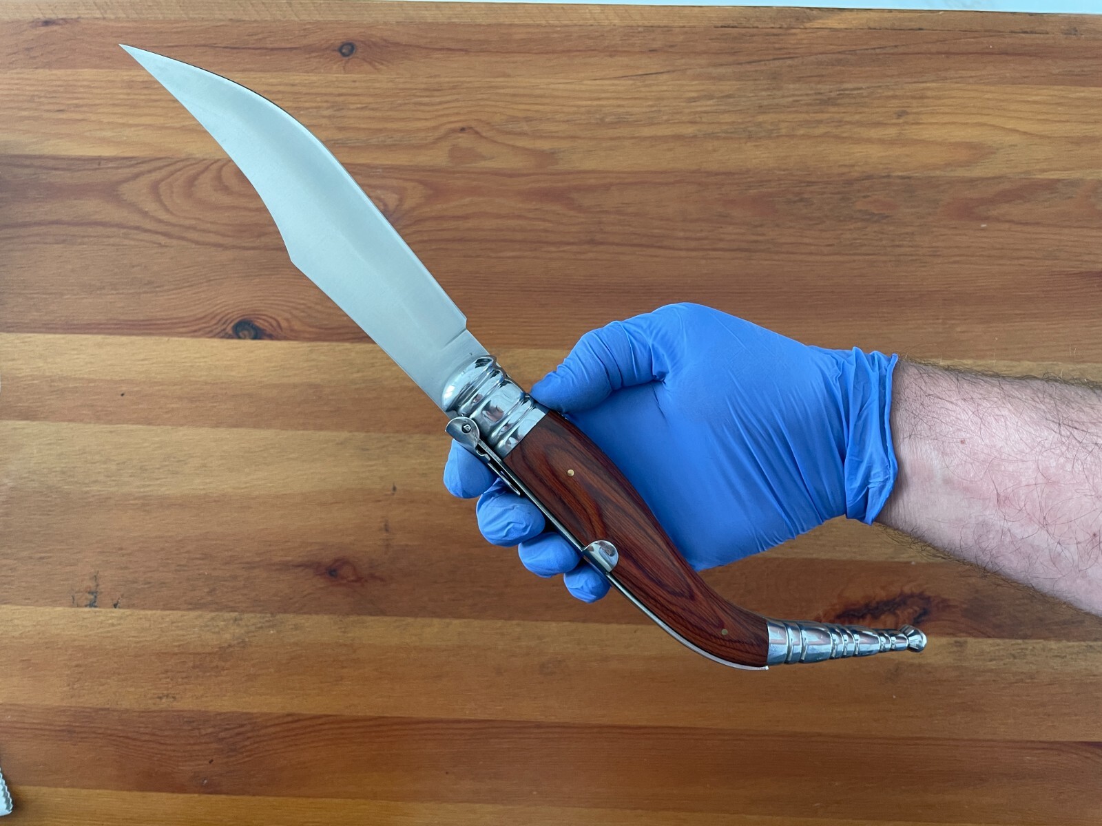 6.5” Navaja Sevillana Style Folding Knife Red Wood Scales From Spain – US Seller
