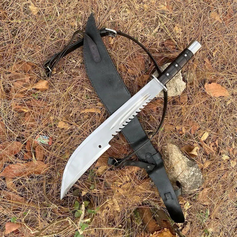 Custom Handmade D2 Tool Steel Blade Hunting Machete – Combat & Survival Knife