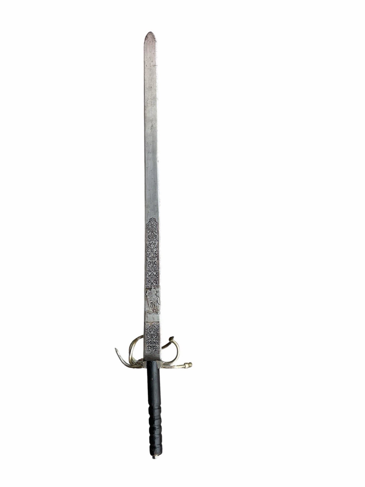 Vintage Toledo Spain Style Sword 44” Engraved Blade Decorative Rapier Medieval
