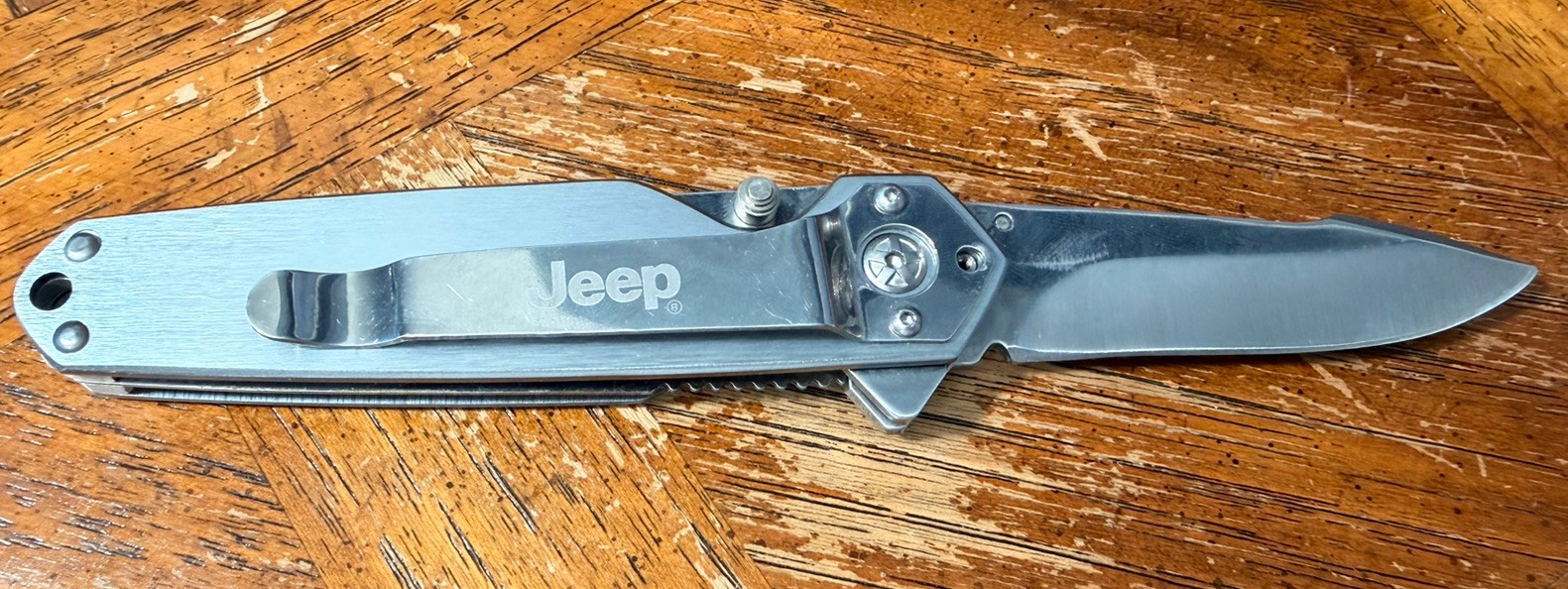 Vintage Jeep Logo Folding Pocket Knife – Stainless Steel, Branded Merchandise