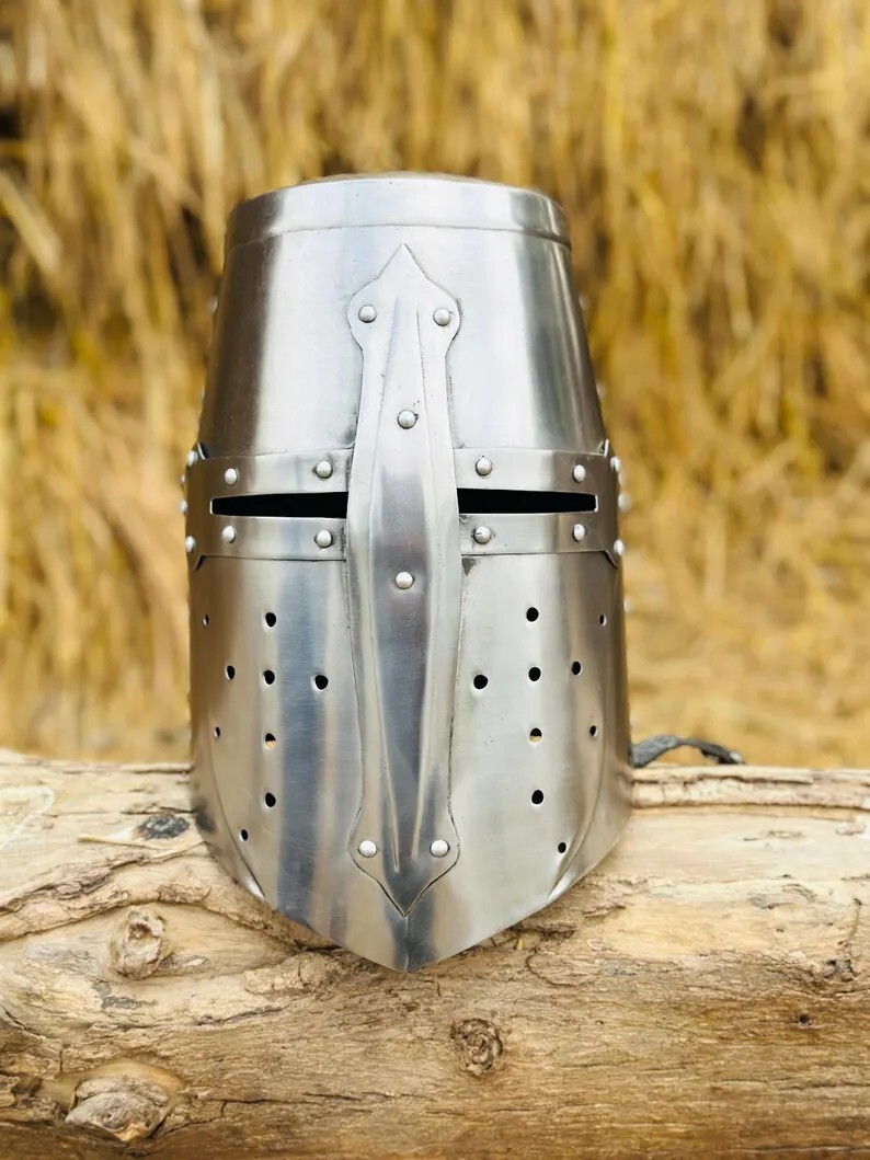 Templar Crusader Helmet Medieval Crusader Helmet Templar Larp Crusader Knight