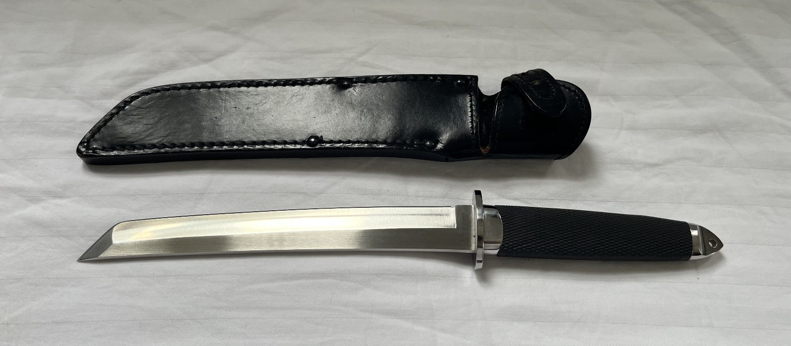 Cold Steel Knife, Japan 80s Magnum Tanto IX 9″ Blade, Leather Sheath Beautiful