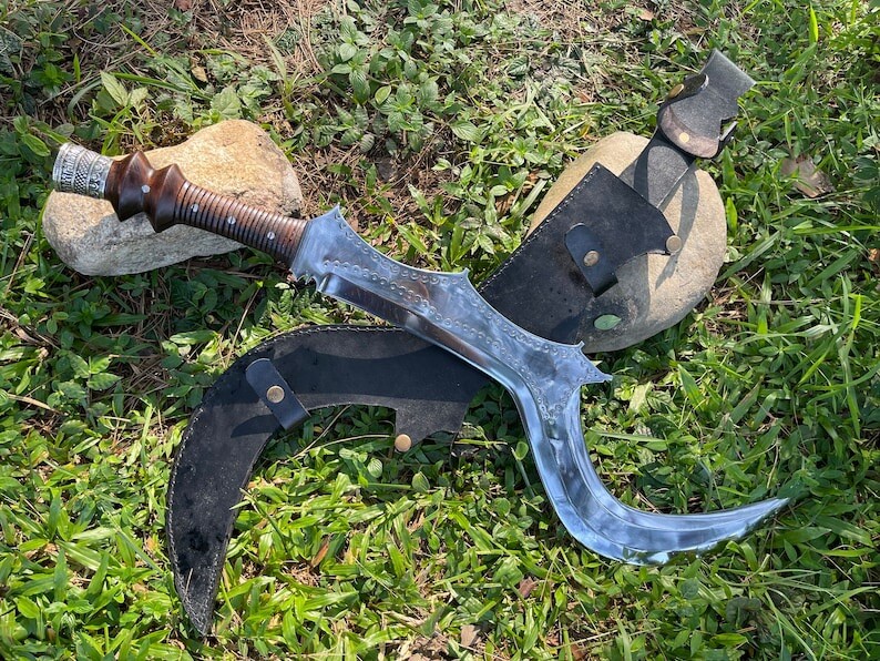 Custom Handmade Carbon Steel Ngombe Ngulu Knife With Rosewood Handle Hunting