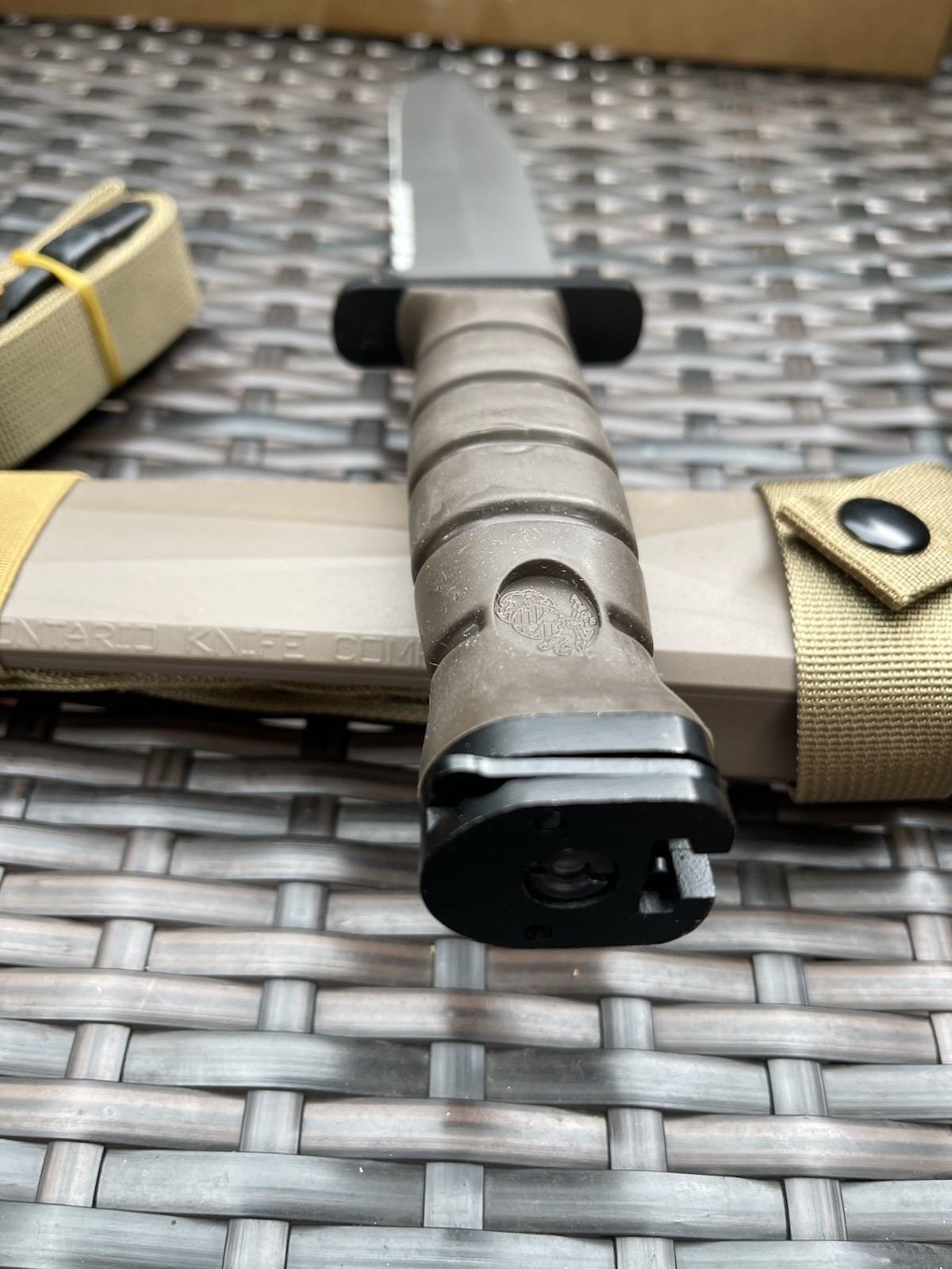 Ontario Knife OKC3S USMC Combat 8″ Blade and Scabbard Brown