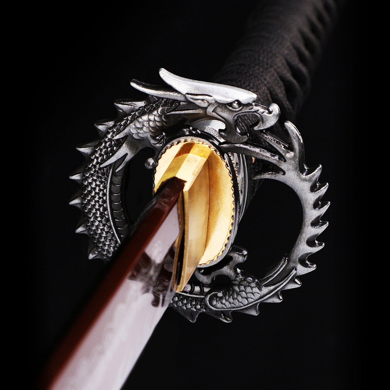Handmade Katana, Japanese Samurai Sword Katana Red Black, Full Tang