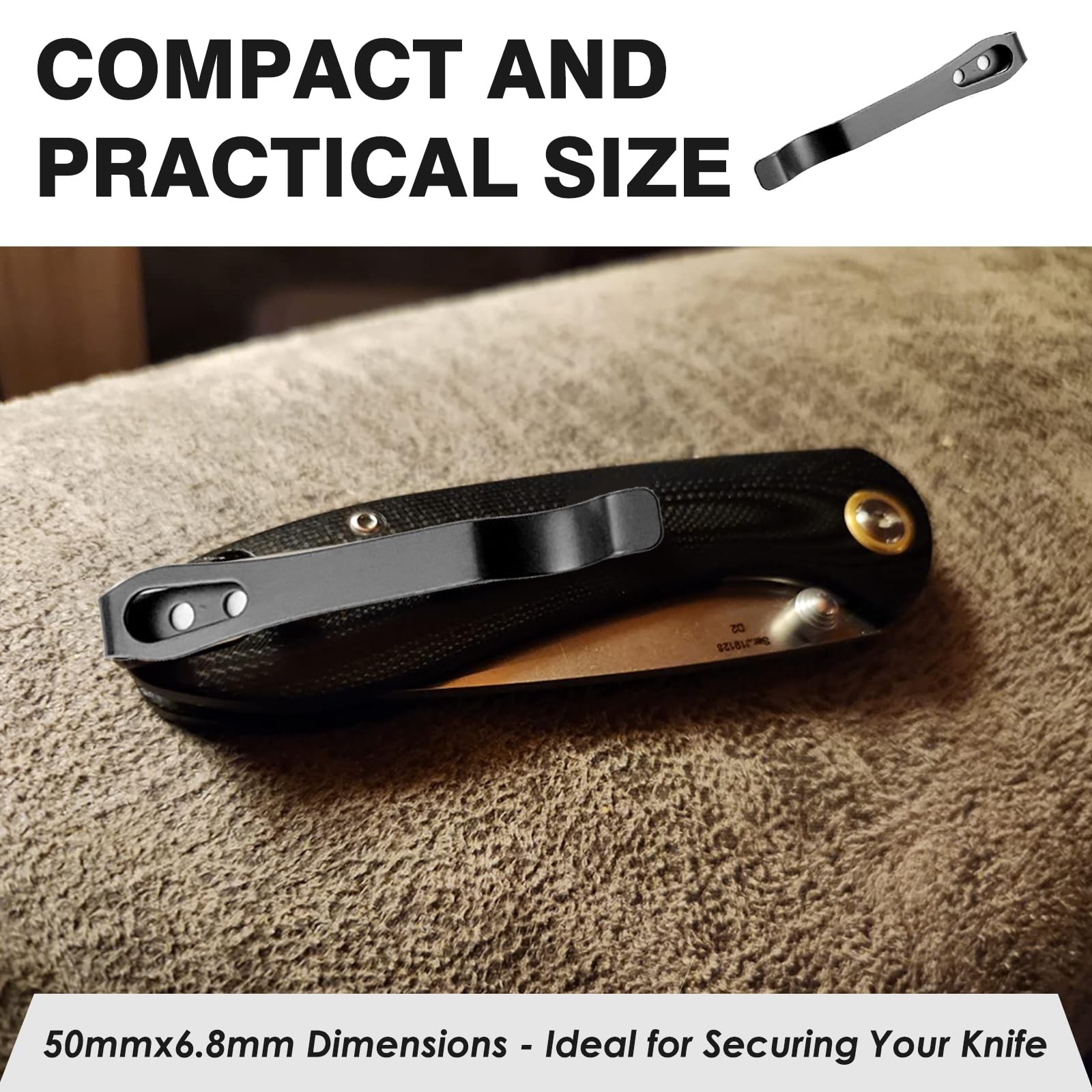 2 Pack Knife Pocket Clip Deep Carry Pocket Clip Replacement for EDC Knife Recess