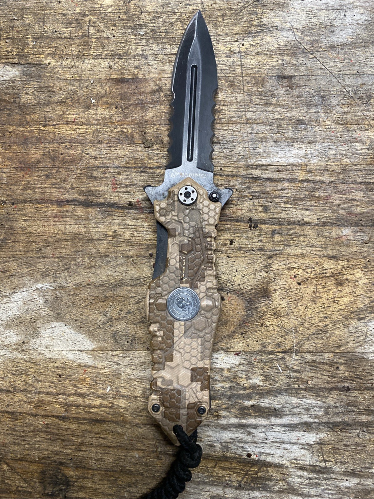 United States Marine Corps Folding Knife Brown MTech USA Ballistic M-A1037DM
