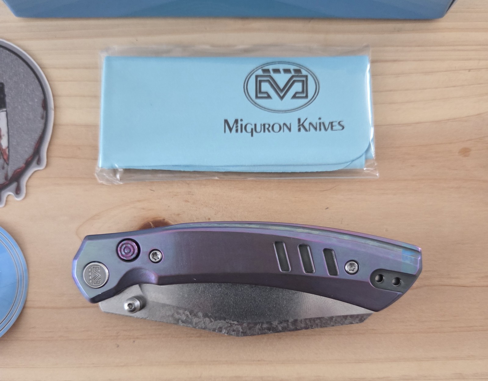 Miguron Knives 4P Design Custom Karok D2 Titanium Handle
