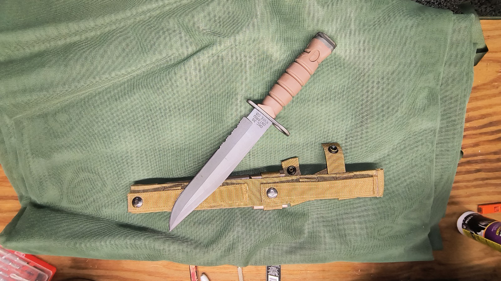 Vintage OKC3S OKC-3S Knife USMC Marine Corps Bayont Ontario Knife Co & Scabbard