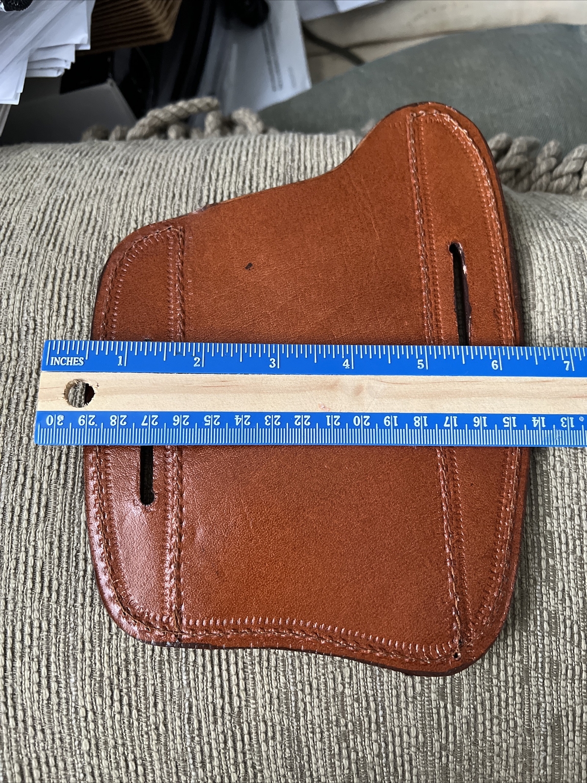 Leather knife sheath/Holds 6in Folding Knife Included Also HoldsGlock Mag/pliers