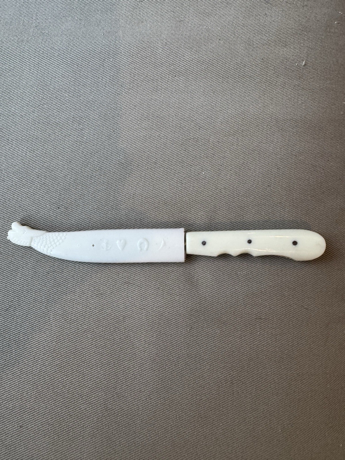 Τraditional Cretan Greek Knife with White Plexiglass Plastic Handle and Sheath
