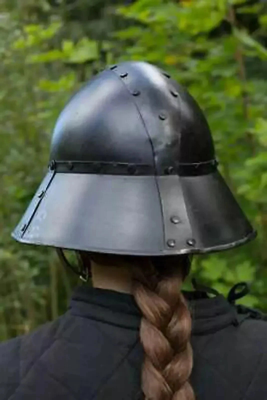 Medieval LARP 18ga Dark Steel Guardsman Helmet Knight Warrior Kettle Helmet Gift