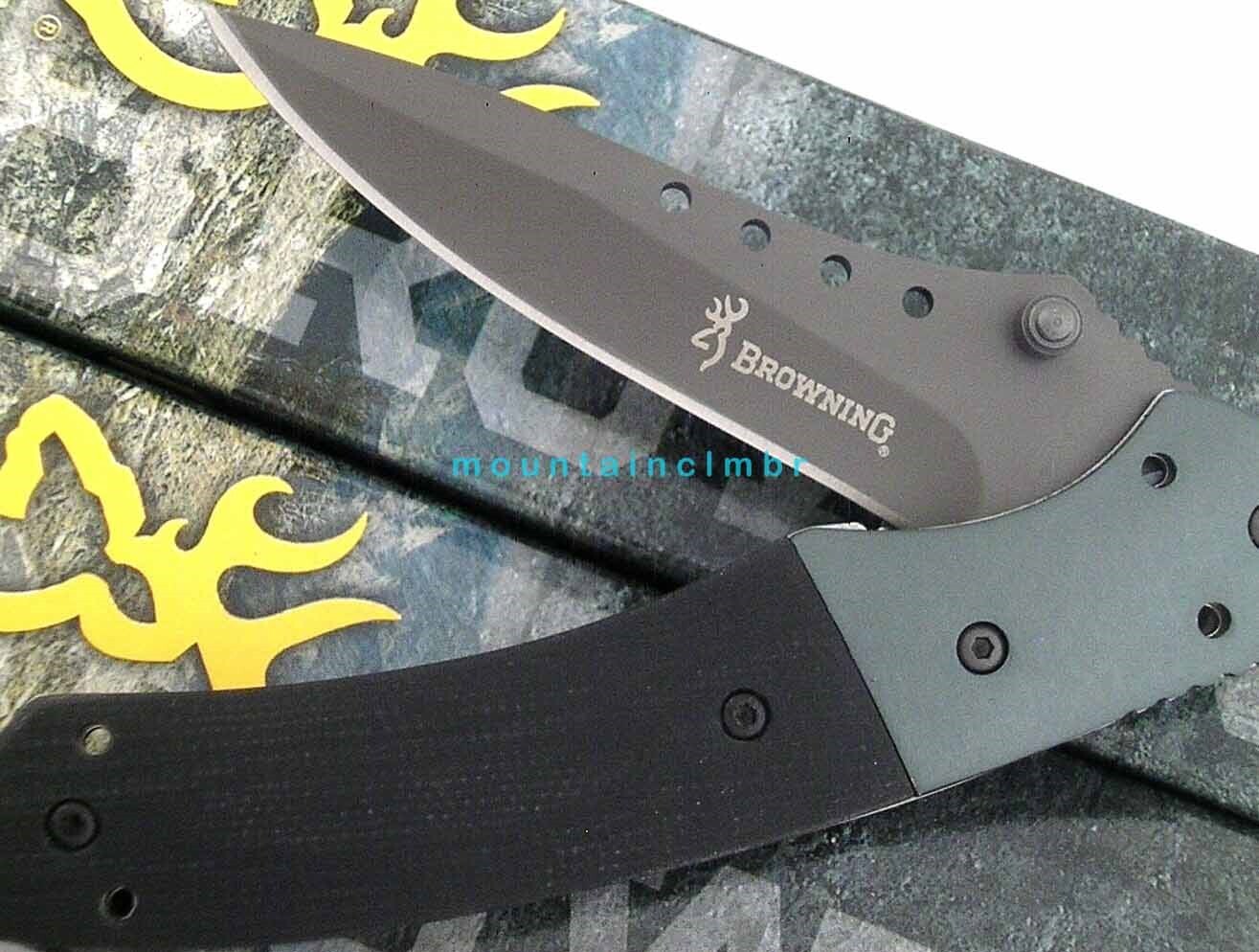 Browning RARE Midway Sliver Titanium Coated Linerlock 7.2/4.2 G10 Knife MANUAL