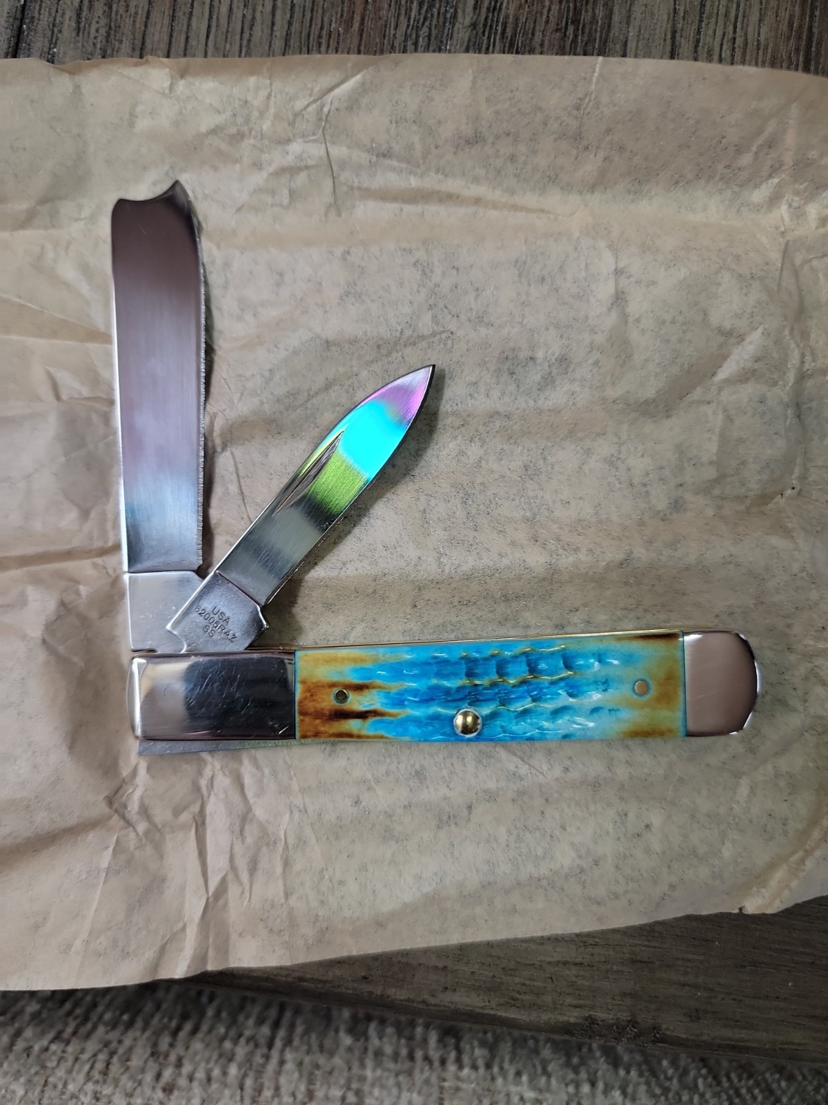 2024 Case XX Sea dragon Bone Razor 62005RAZ Corn Cob Burnt Caribbean Blue 25210