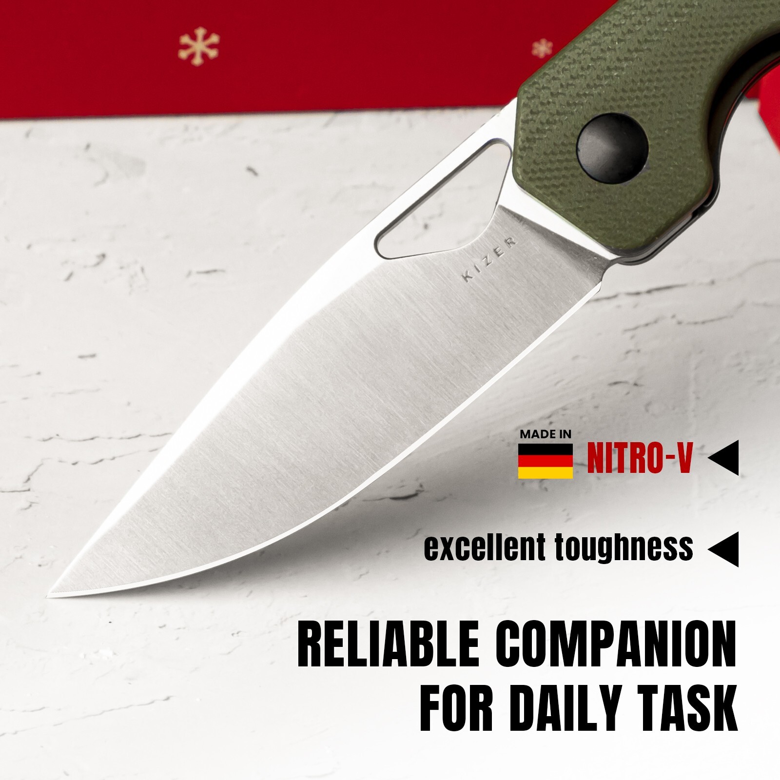 Kizer Mini Militaw Pocket Knife,2.82″ Nitro V Steel Blade Folding Knife V3634SA6