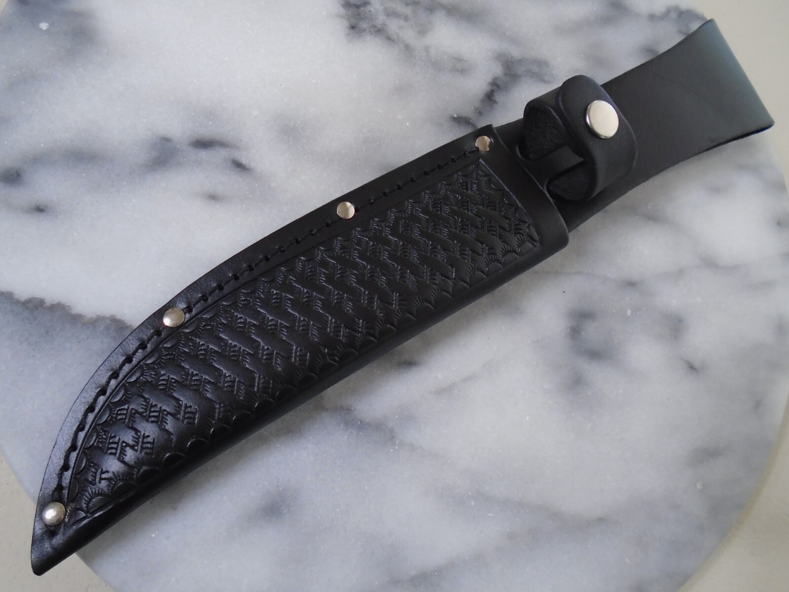 Black Leather Fixed Blade Knife Sheath Fits Up To 6″ X 1 1/2″ Inch Blades New