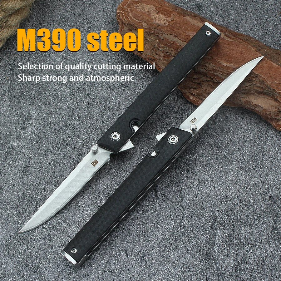M390 Composite Fiber Jack Knives Tanto Flip Composite Fiber Handle Pocket -US-1X
