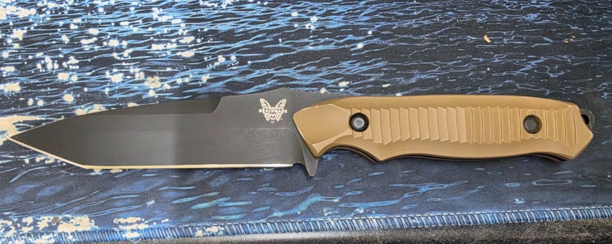 Benchmade 140BKSN Nimravus 4.5″ Blade, Coyote Aluminum Handles, Coyote Sheath