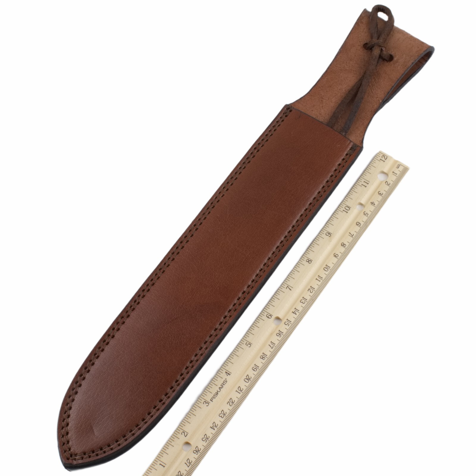 Brown Leather Straight Fixed Blade Knife Sheath Fits 12″ Blade 661216