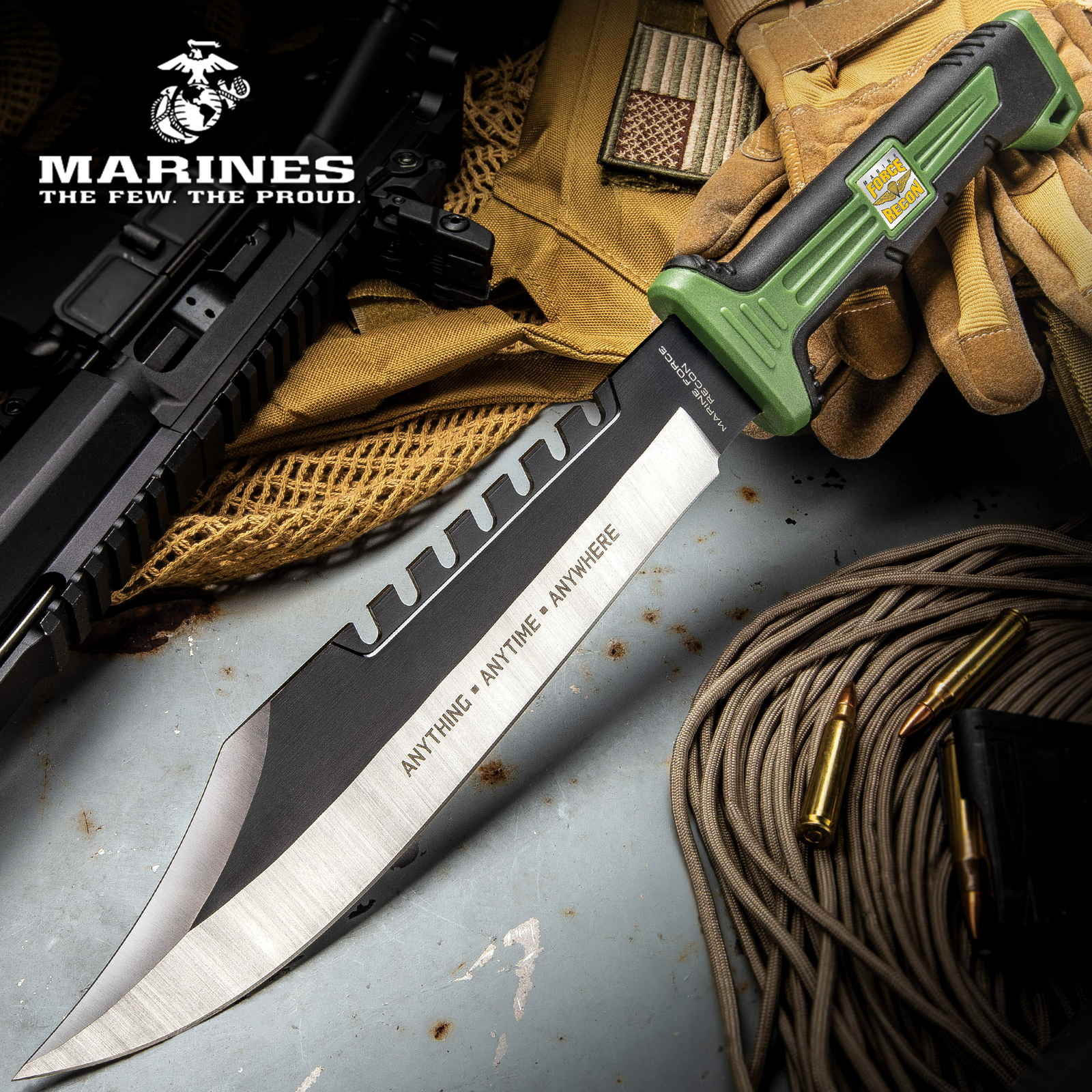 16″ USMC TACTICAL HUNTING SURVIVAL RAMBO FIXED BLADE MACHETE KNIFE Camping Axe