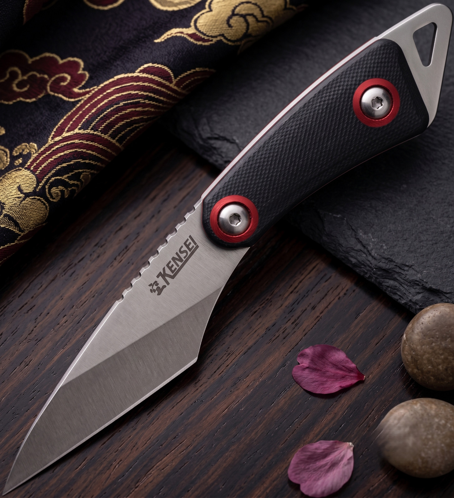 Kensei Kiridashi Neck Knife Full Tang Fixed Blade G10 Kydex Sheath EDC KE010