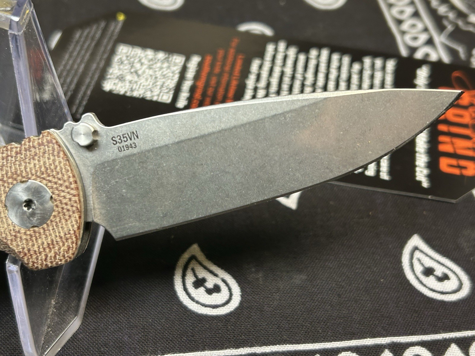🔥New Southern Grind Spider Monkey Natural Micarta And Titanium Liners S35VN #2