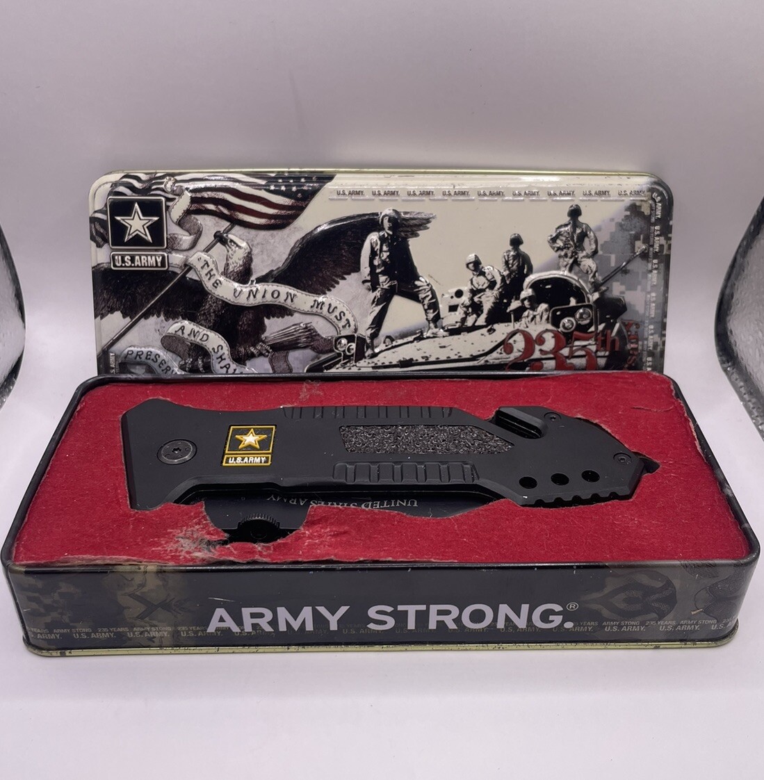 HEAVY United States Army EST. 1775 Pocket Knife 4″ Blade Historical Significance