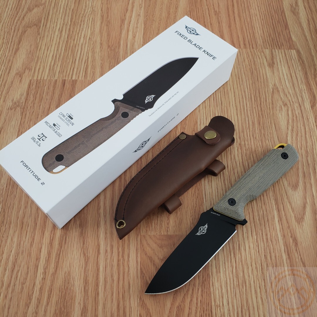 Oknife Fortitude 2 Fixed Knife 4″ Black CPM S35VN Steel Blade Micarta/G10 Handle