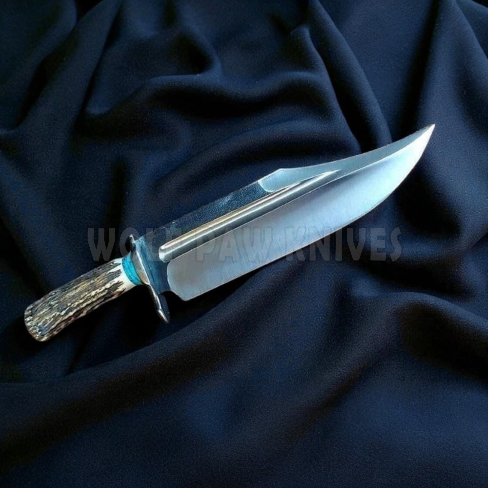 Handmade Hunting Bowie Knife | D2 Steel Blade with Stag Antler Duty Paid USA