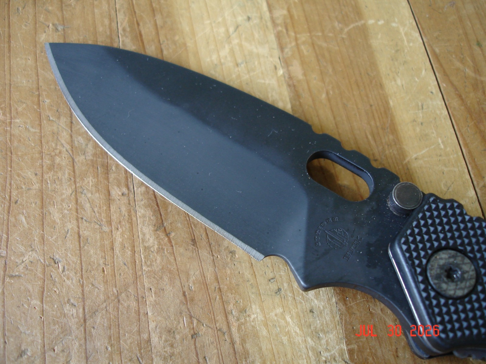 2007 BUCK KNIFE 882 889 STRIDER BLACK OX 420HC STEEL BLADE BLACK PLASTIC HANDLE