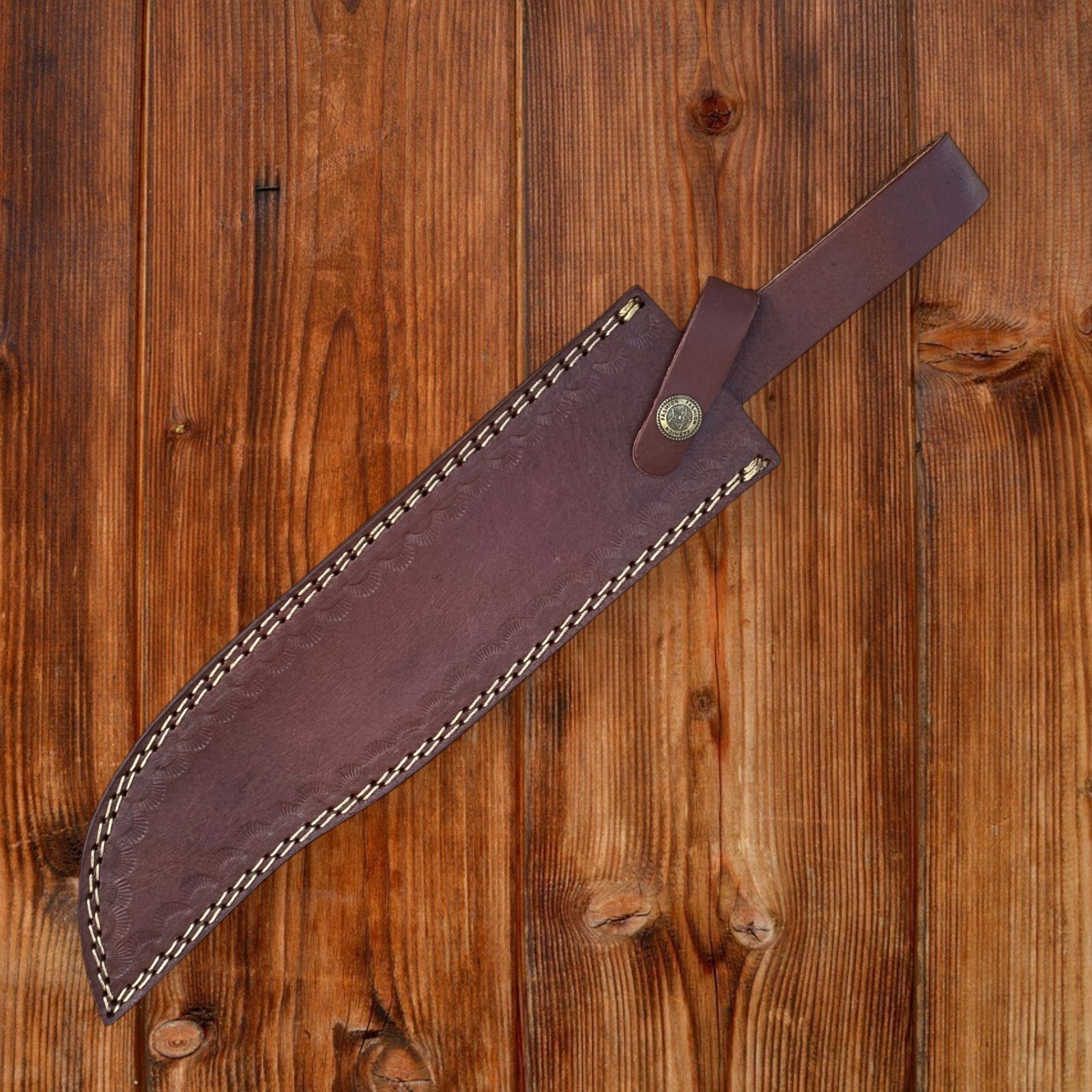 Handmade Brown Leather Replacement Sheath Scabbard 11 Inch Fixed Blade Knife US
