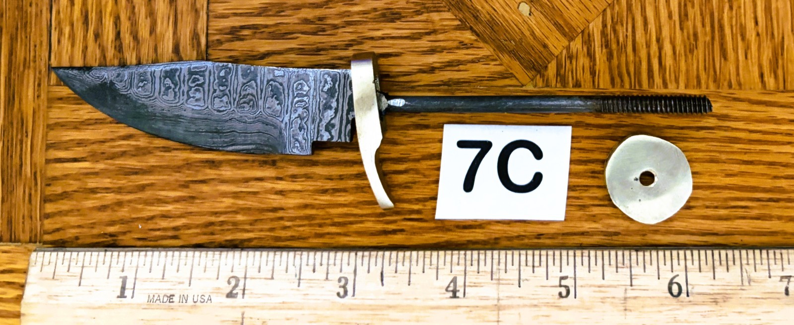 6″ – DAMASCUS STEEL KNIFE-MATERIAL-HARD WOOD HANDLE KIT #6C, 7C, 8C