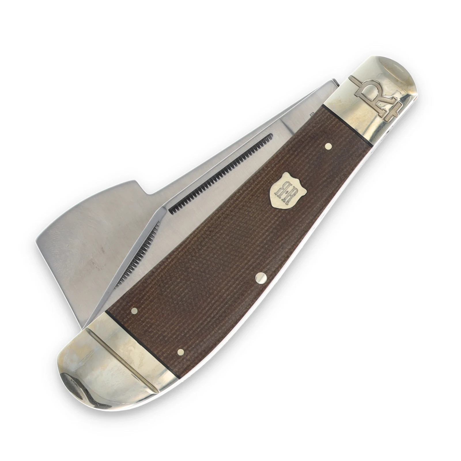 Rough Ryder Pocket Chopper Folding Knife Hatchet Brown Tater Skin Micarta RR2339