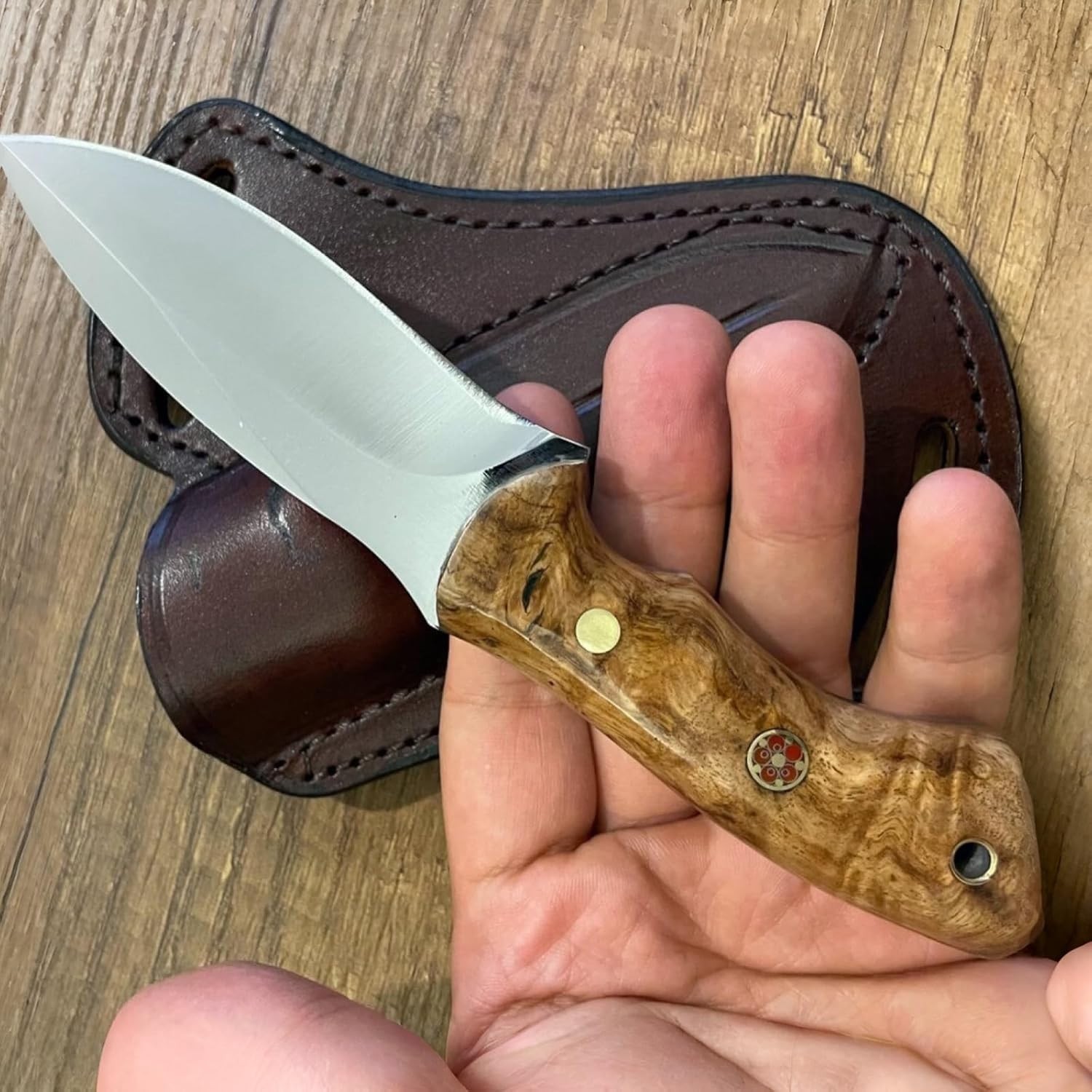 Hunting knife/outdoor camping knife, 12 cm blade made of 1075 carbon steel