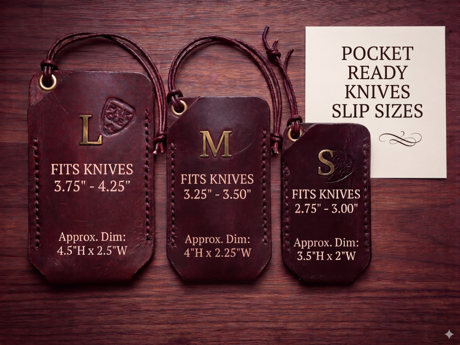 PRK Hand-Stitched Leather Knife Slip – EDC Pocket Protector – 3 Sizes Available