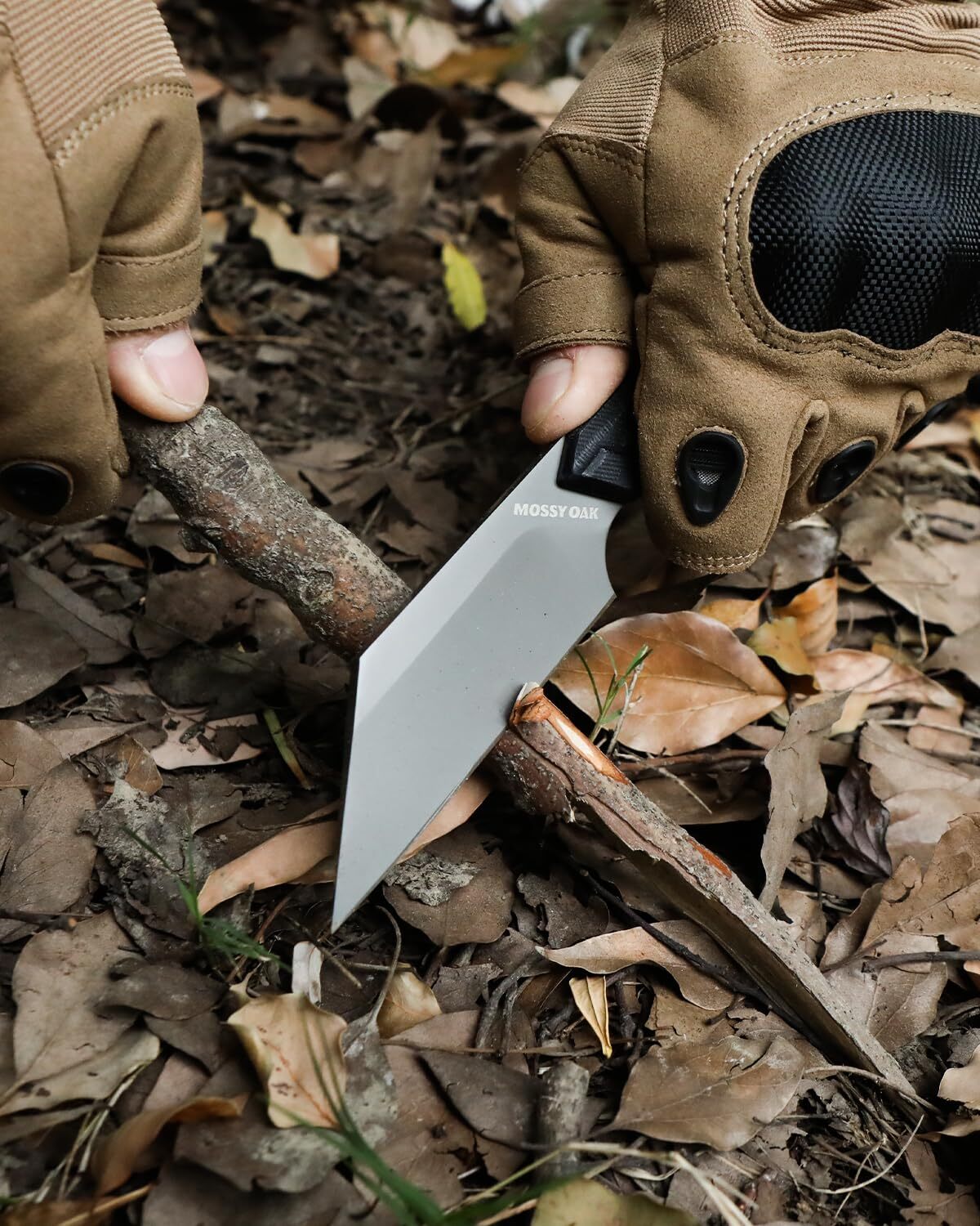 Mossy Oak 7.5″ Fixed Blade Knife W/Sheath Sandvik 14C28N Full Tang Hunting Knife