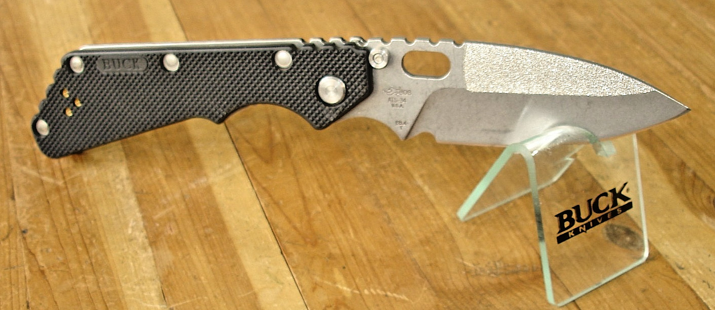 2003 BUCK KNIFE 882 889 STRIDER BOS ATS-34 STEEL BLADE SB.4 BLACK PLASTIC HANDLE