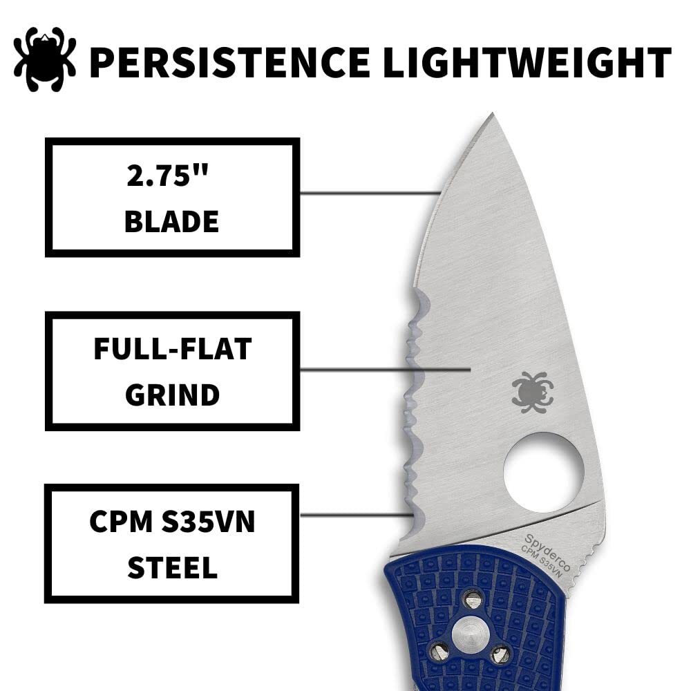 Spyderco Persistence Lightweight Folding Pocket Knife with 2.75 Inch CPM S35VN