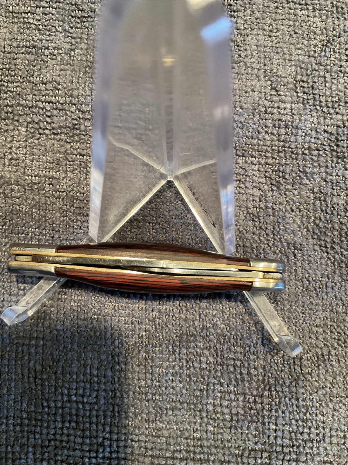 Small Pocketknife Unbranded 2 Blade SS Wood Scales 2 3/4” Closed,is Marked China