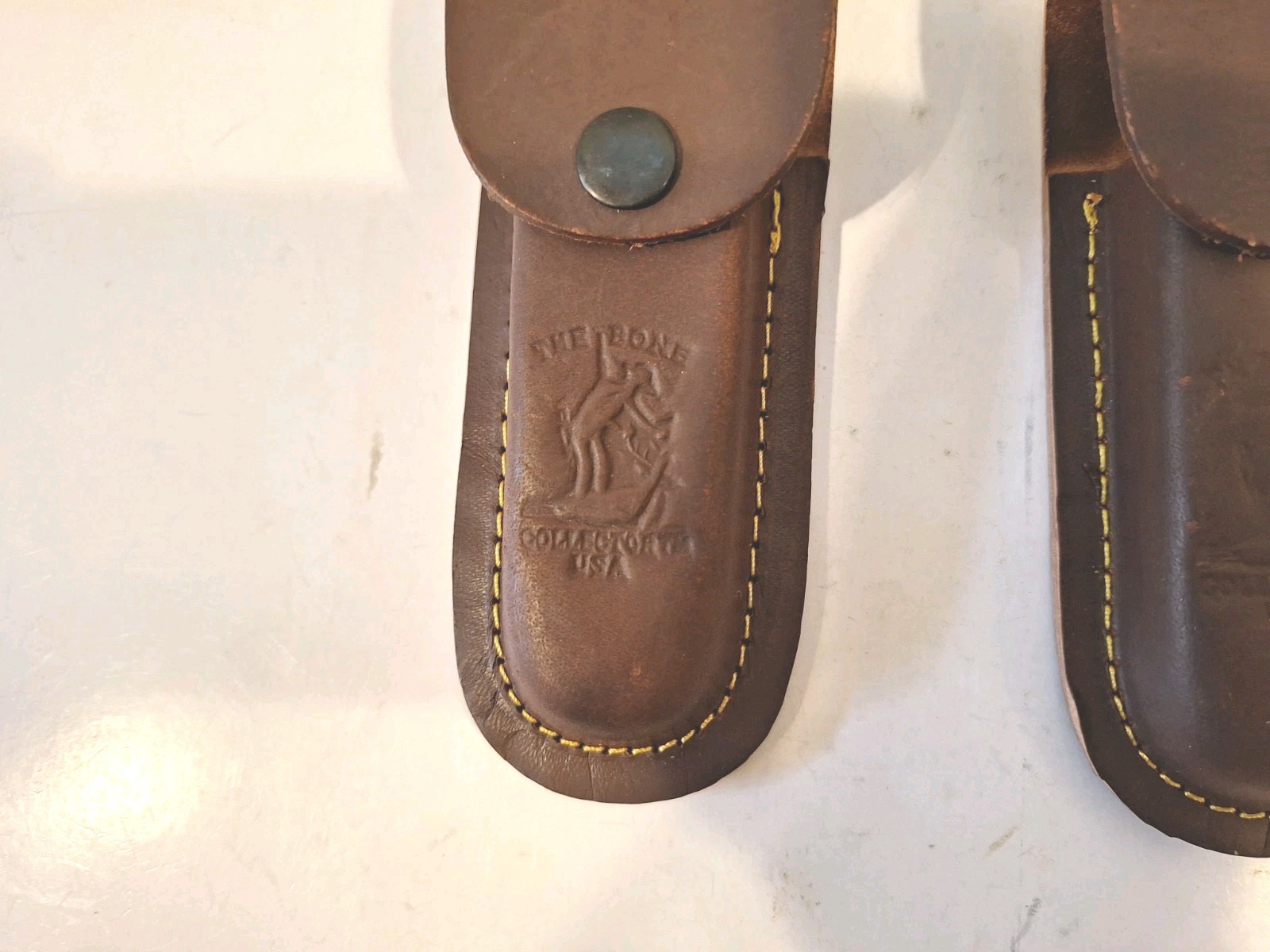 2 Brand New Well Constructed Genuine Leather Pocket Knife Sheaths-100’s SOLD