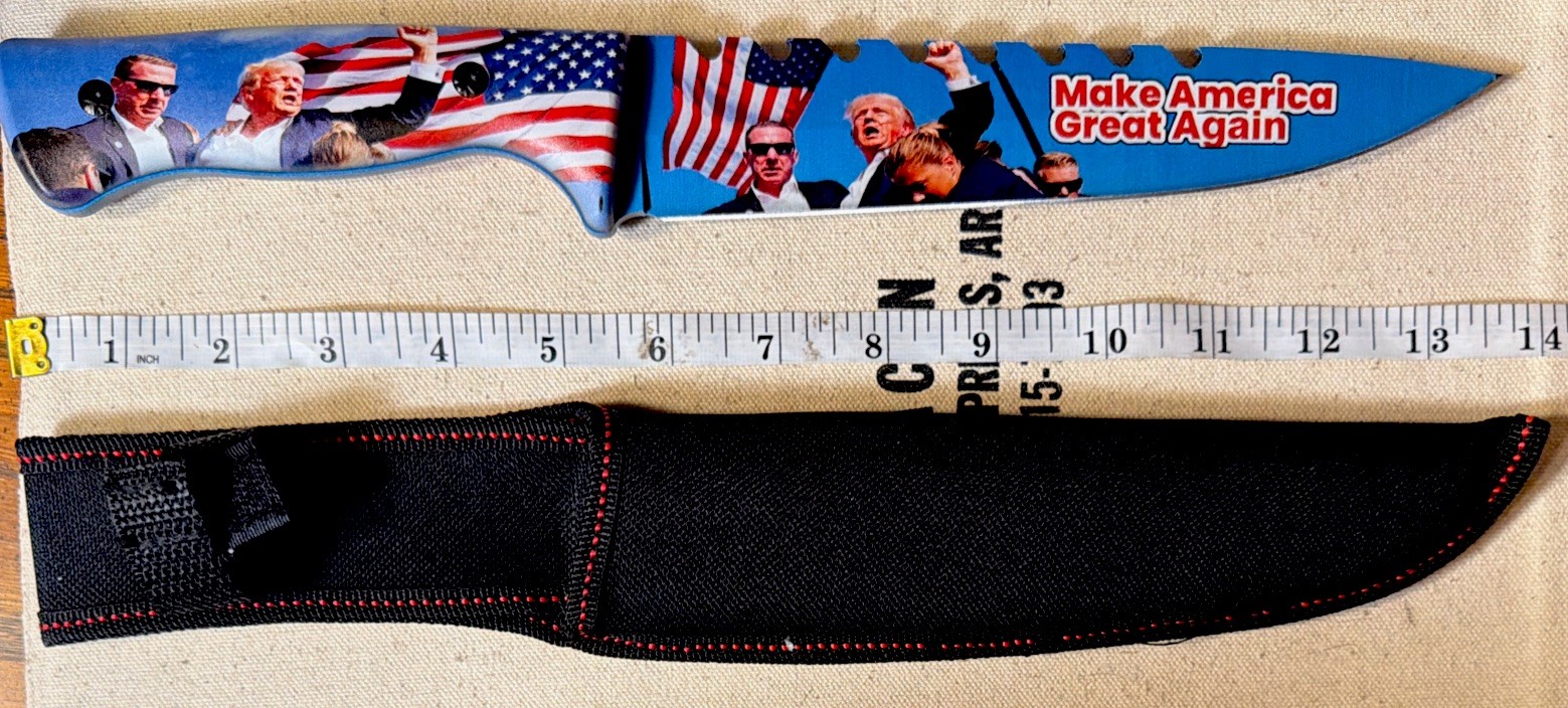 Donald Trump President of the United States hunting/survival knife new w/ sheath