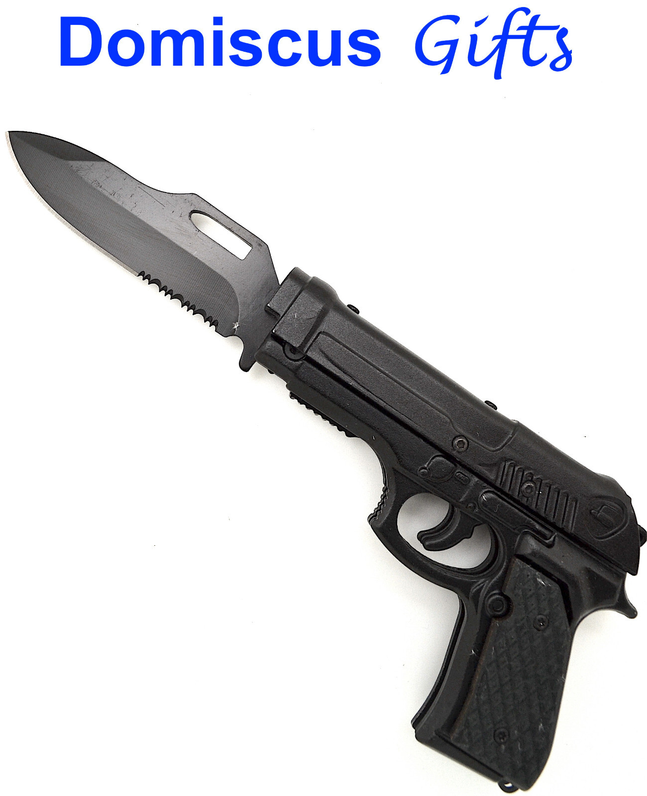 8″ NEW Black Hand Pistol GUN 9MM Beretta Glock POCKET KNIFE Rifle Folding Knives