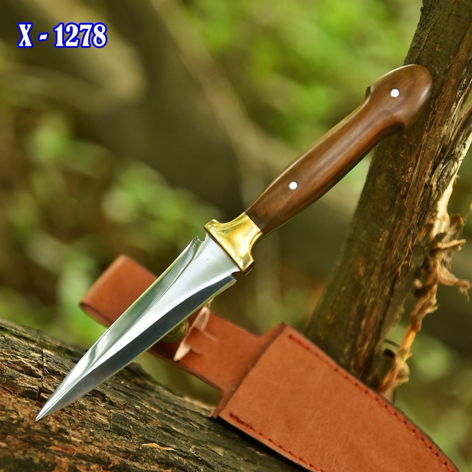 Double-Edged Military Dagger boot Knife Hunting Camel bone handle