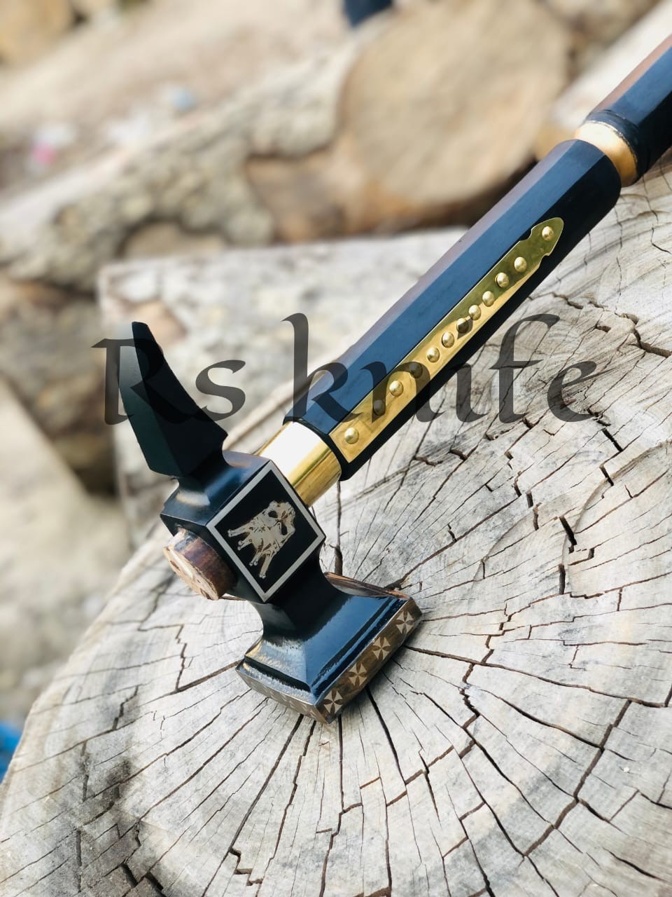 Handmade Viking War Hammer 32″ | High Carbon Steel Medieval skull hammer gift