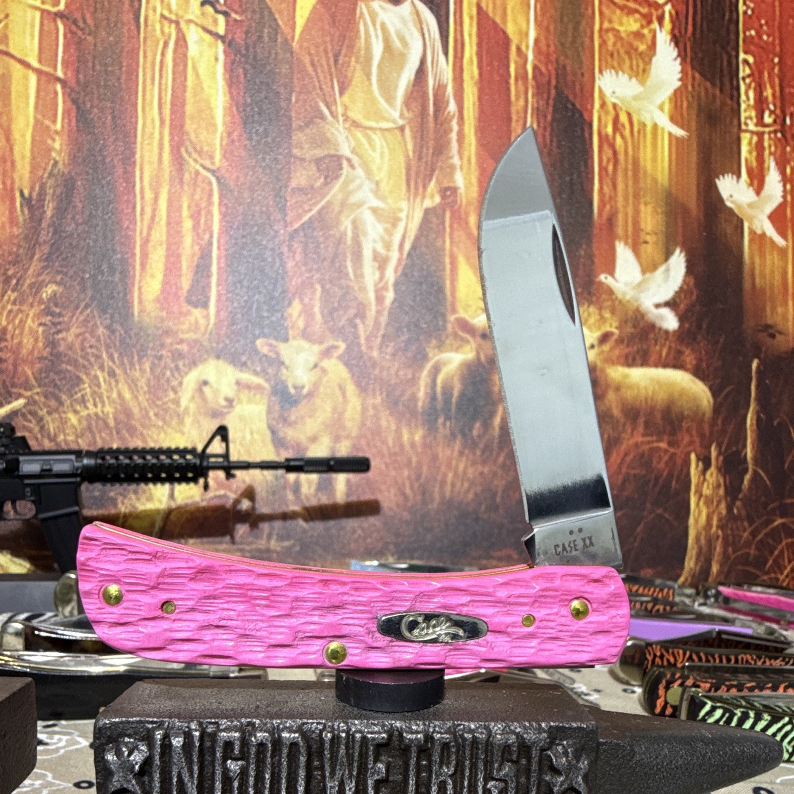 Case XX Woot Custom “Madam Case” Pink Peach Seed Jig Sod Buster Jr