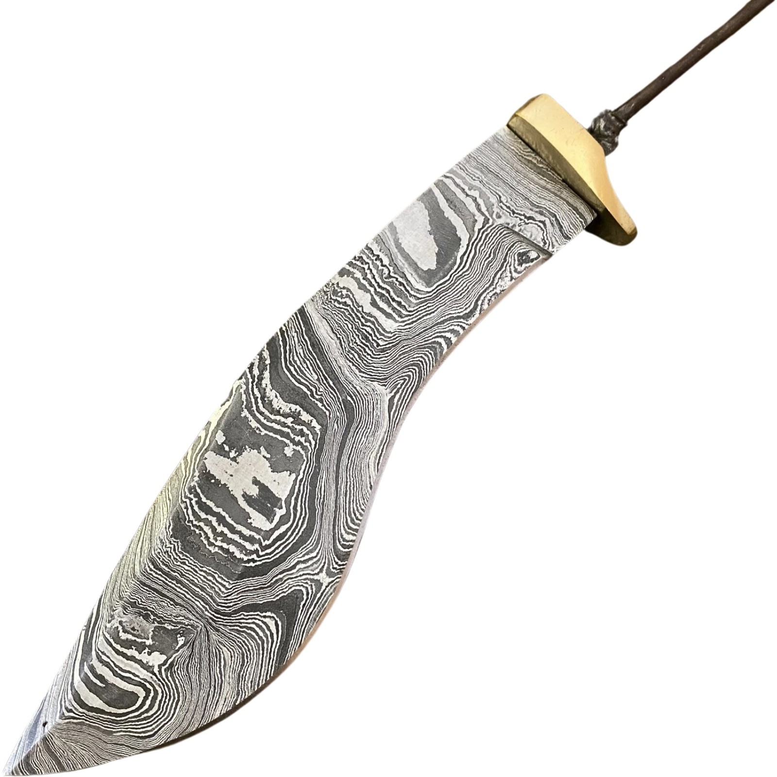 Damascus Tracker Knife Blank – Hand Forged DIY Survival Blade – Brass Guard 2026