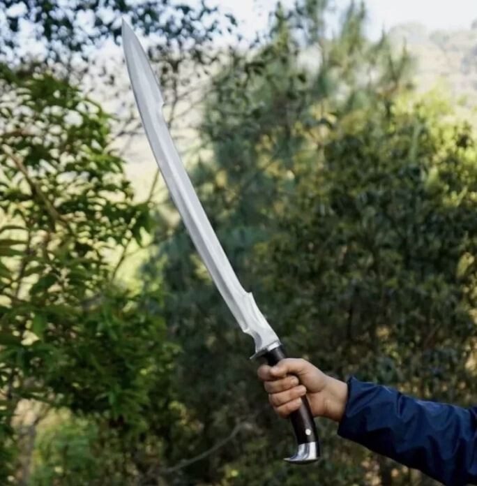 Custom Handmade Carbon Steel Blade Sirupate Machete Sword| Hunting Knife Camping